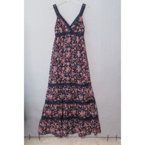 Express Maxi Boho Floral Tiered Prairie Cottage Core Flowy Dress
